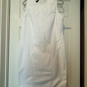 Sleek White Sleeveless Mini Dress by Paperwhite